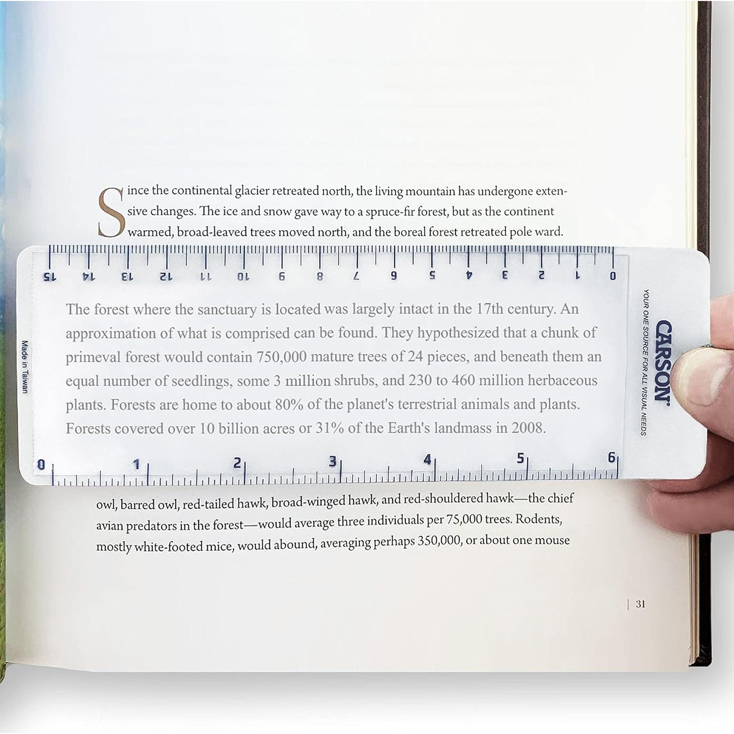 Lupa de Página Fresnel Carson MagniMark 3x con Regla 15.24 cm - 10 Unidades