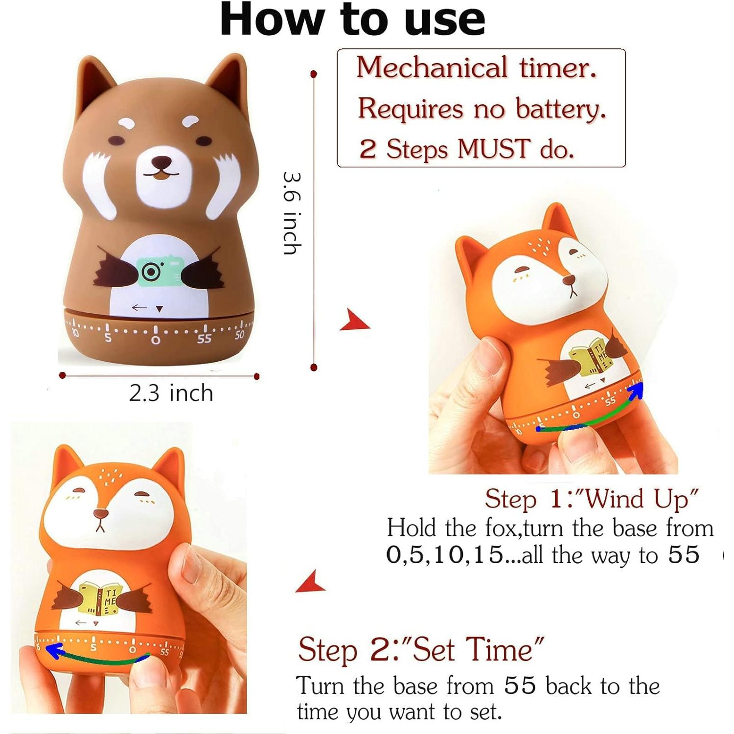 Temporizador de Cocina Mecánico NUOSWEK Panda Marrón 60 Min