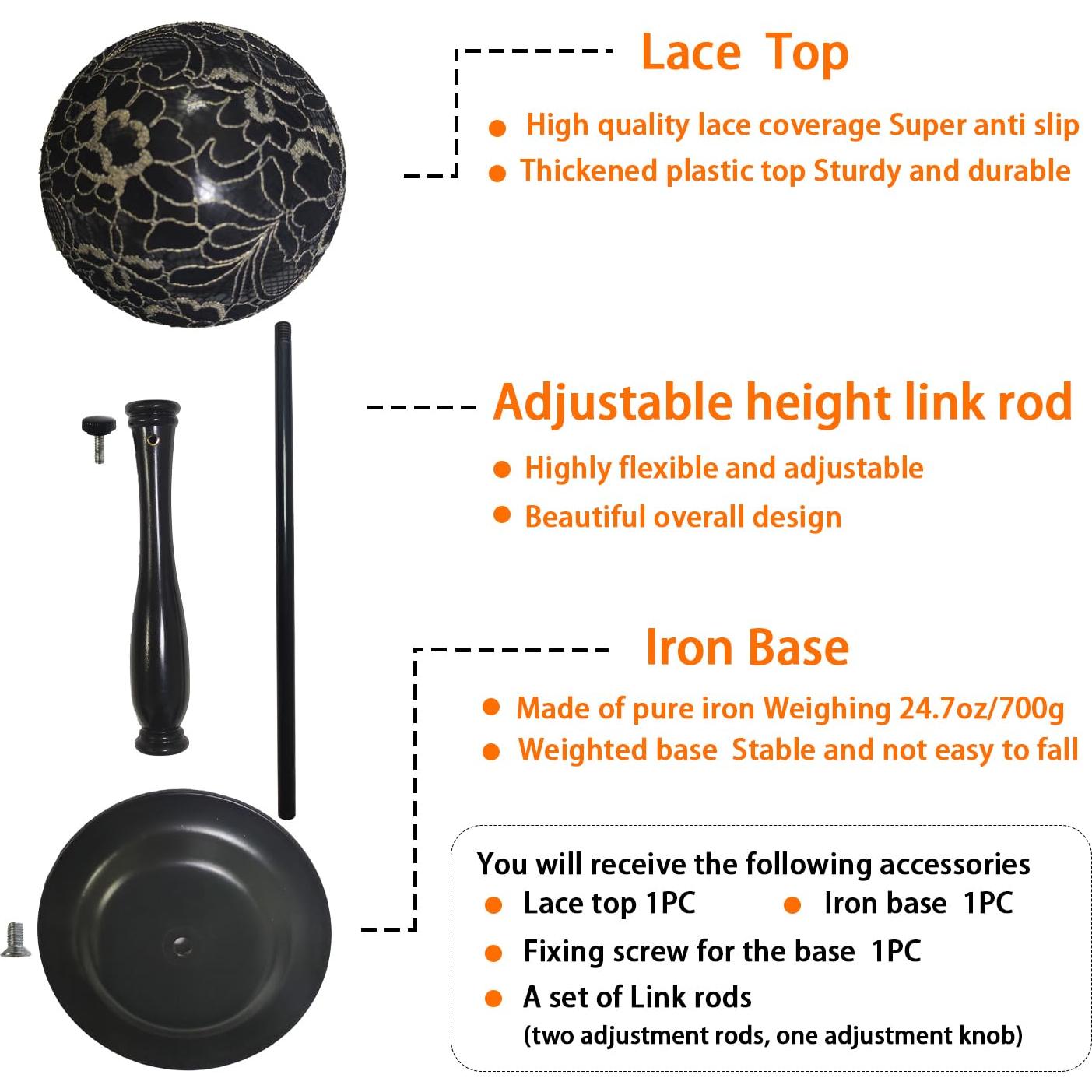 Soporte para Pelucas Ajustable WiZiWi Negro 32-47cm