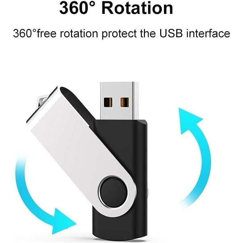 JUANWE Paquete de 10 USB 2.0 de 8GB Memoria Flash - Negro