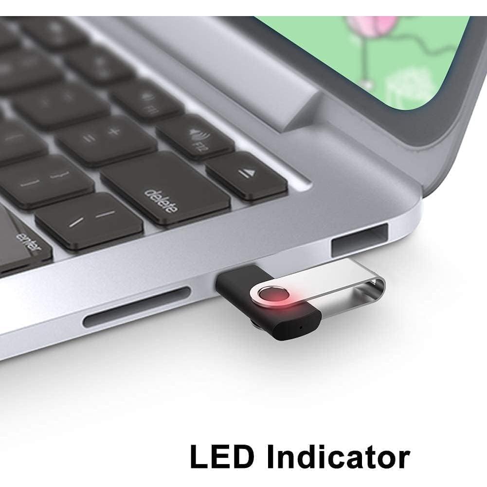 JUANWE Paquete de 10 USB 2.0 de 8GB Memoria Flash - Negro