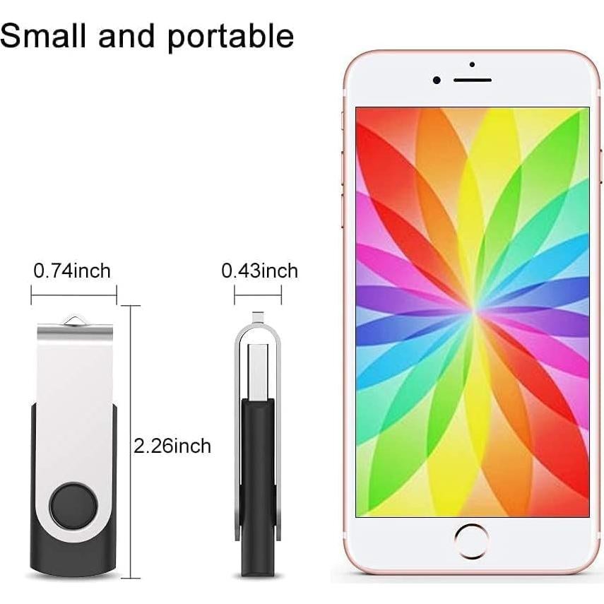 JUANWE Paquete de 10 USB 2.0 de 8GB Memoria Flash - Negro