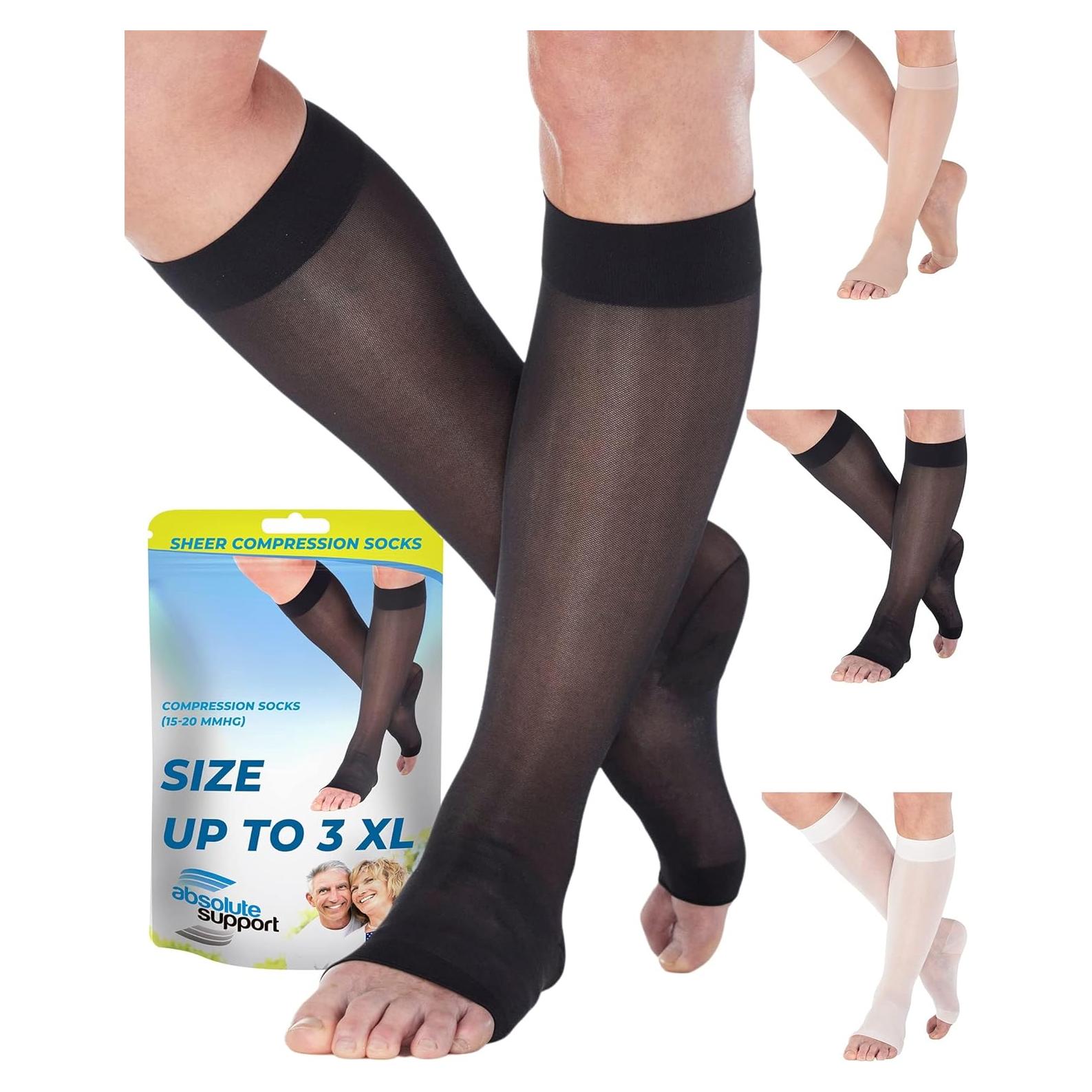 Calcetines de Compresión Transparentes Mujeres Absolute Support 15-20 mmHg