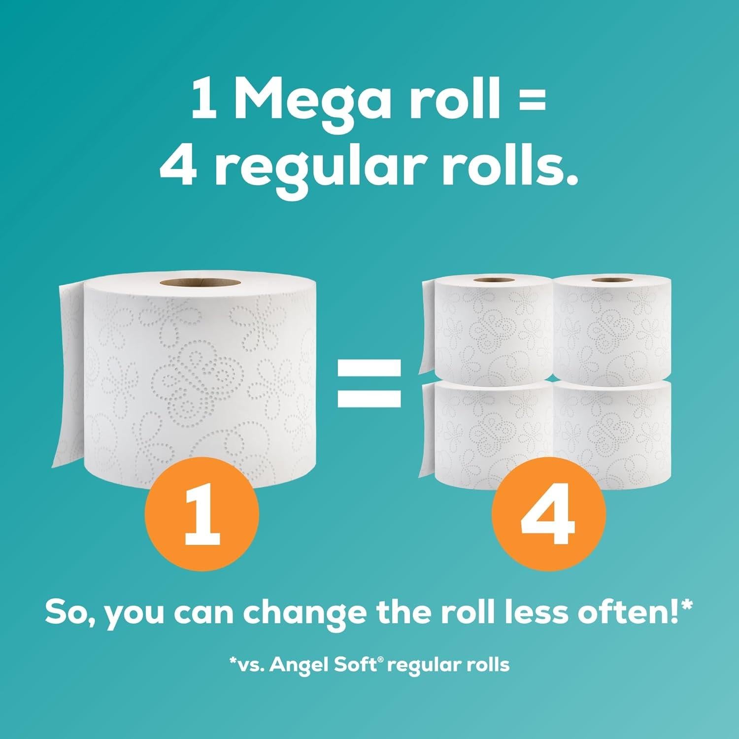Papel Higiénico Angel Soft Mega 16 Rollos 320 Hojas 2 Capas