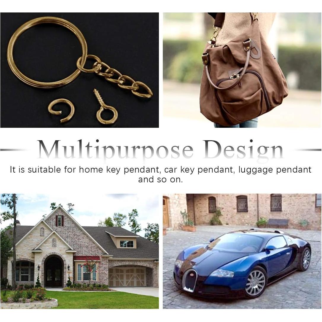 Kit 450 Piezas Anillos de Llave Swpeet 25mm con Cadena