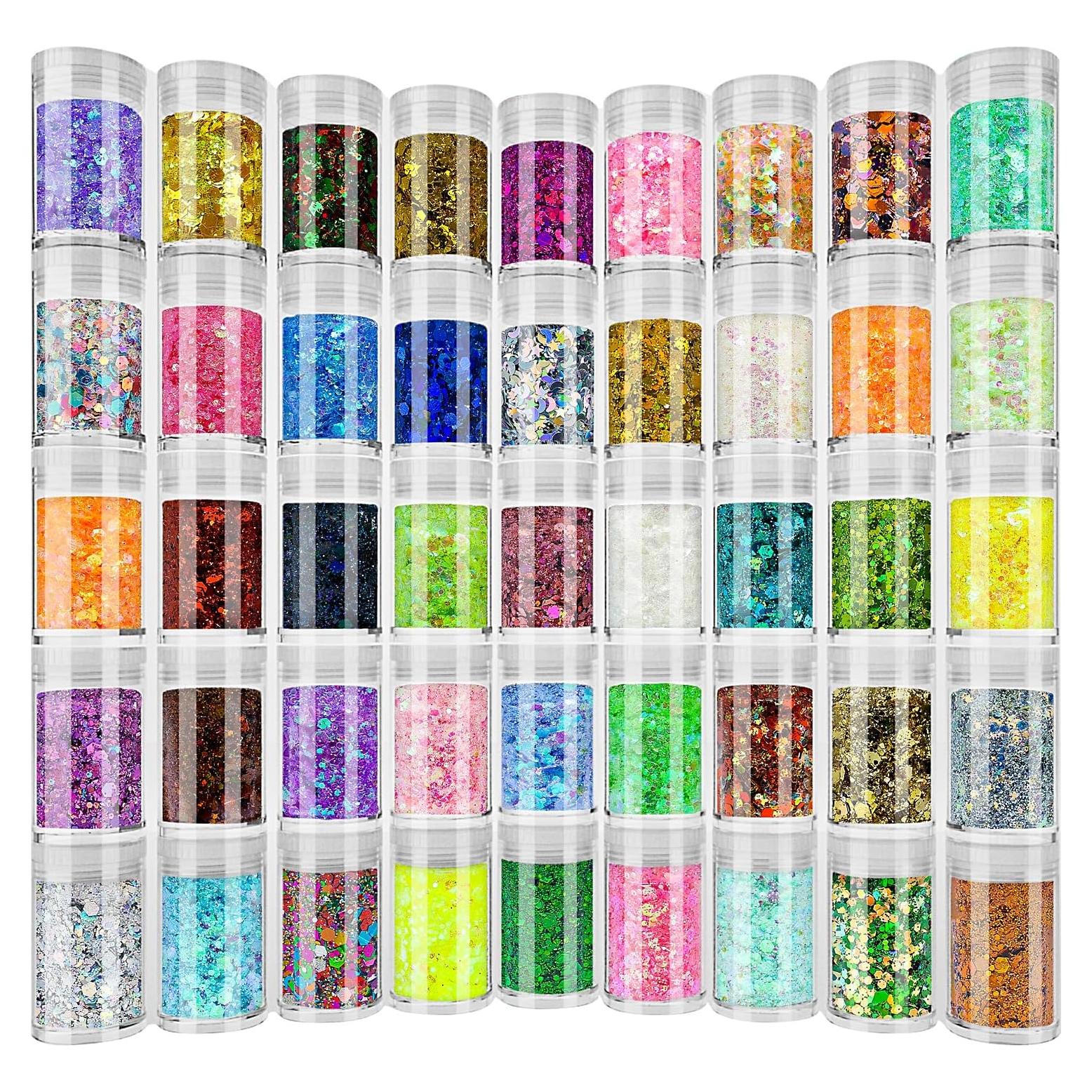 Set de 45 Brillos Holográficos Linwulte para Manualidades y Belleza