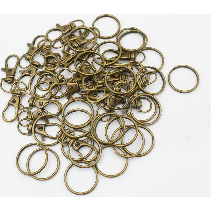 60 Ganchos Giratorios de Bronce PEOUWNES para Llaveros DIY