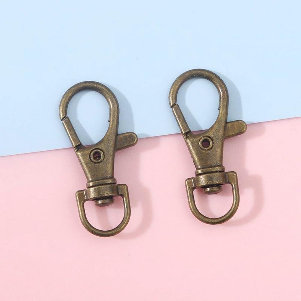 60 Ganchos Giratorios de Bronce PEOUWNES para Llaveros DIY