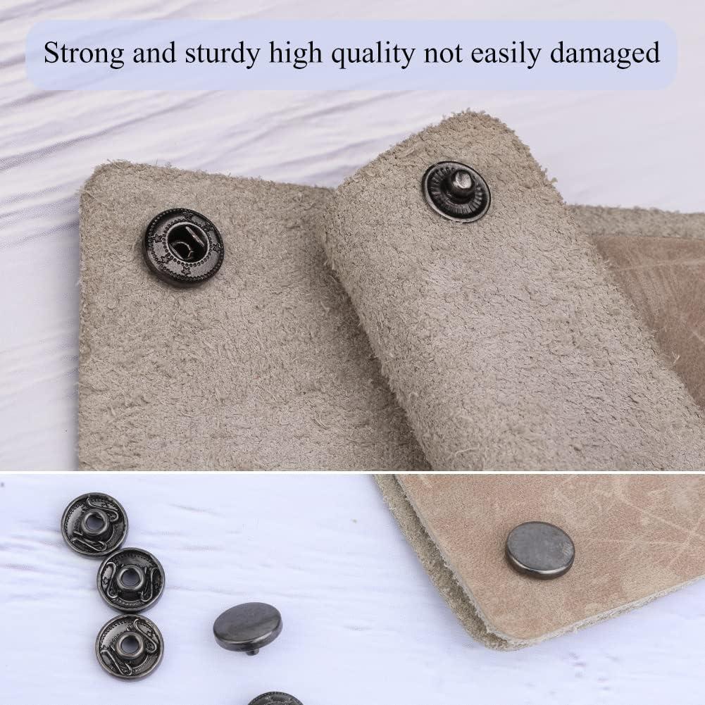 Kit de 50 Botones a Presión de Cuero TLKKUE 10mm con Herramientas