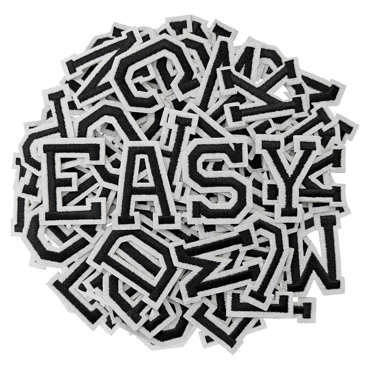Parche de Letras Planchar ZESION 104 Pcs Alfabeto Negro