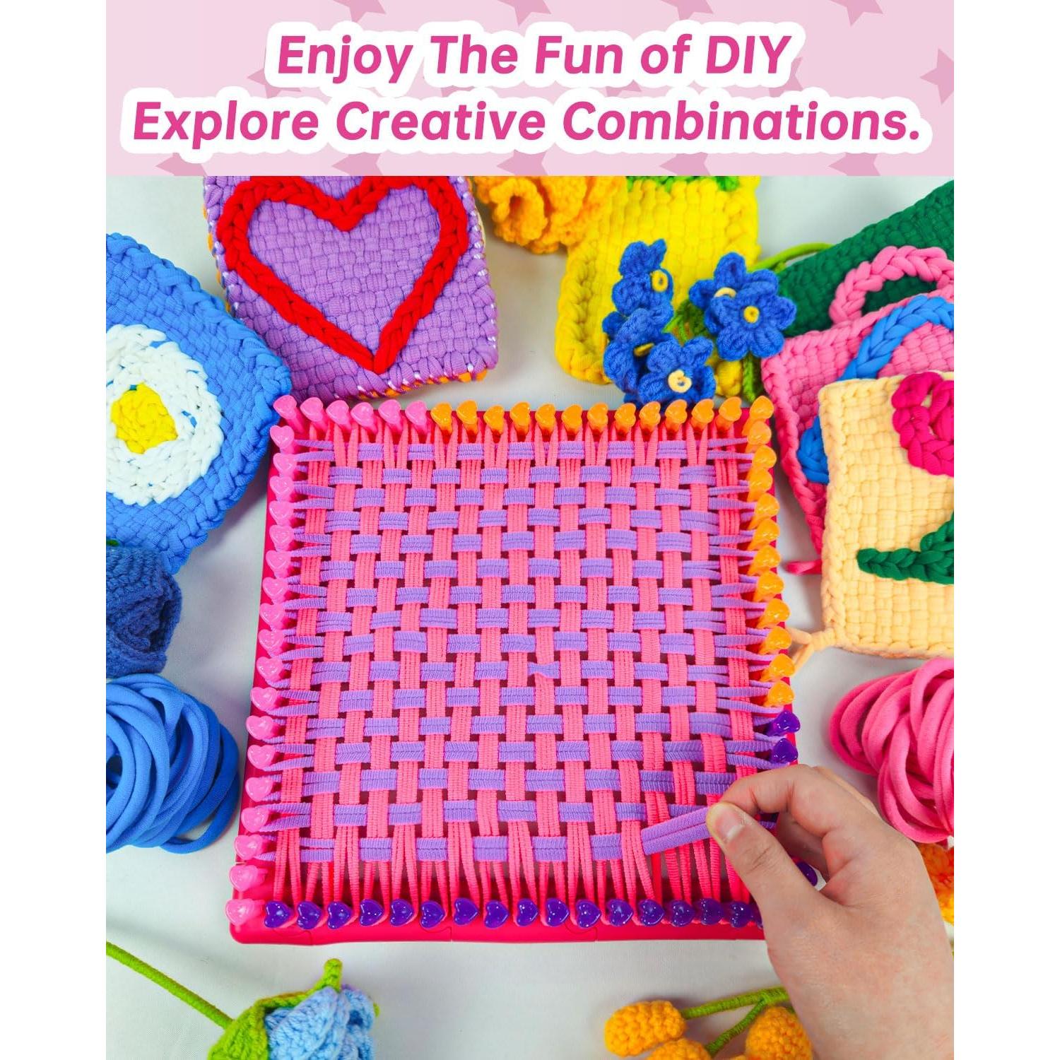 Kit de Telar JIIFO para Posavasos - 500 Piezas, Rosa