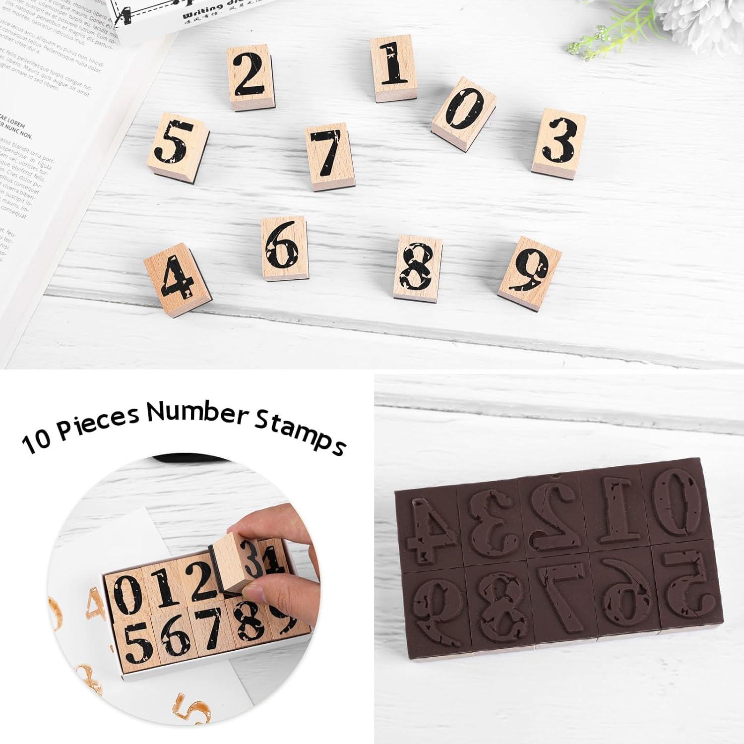 Juego de Sellos de Goma Dizdkizd 10 Piezas Números 0-9