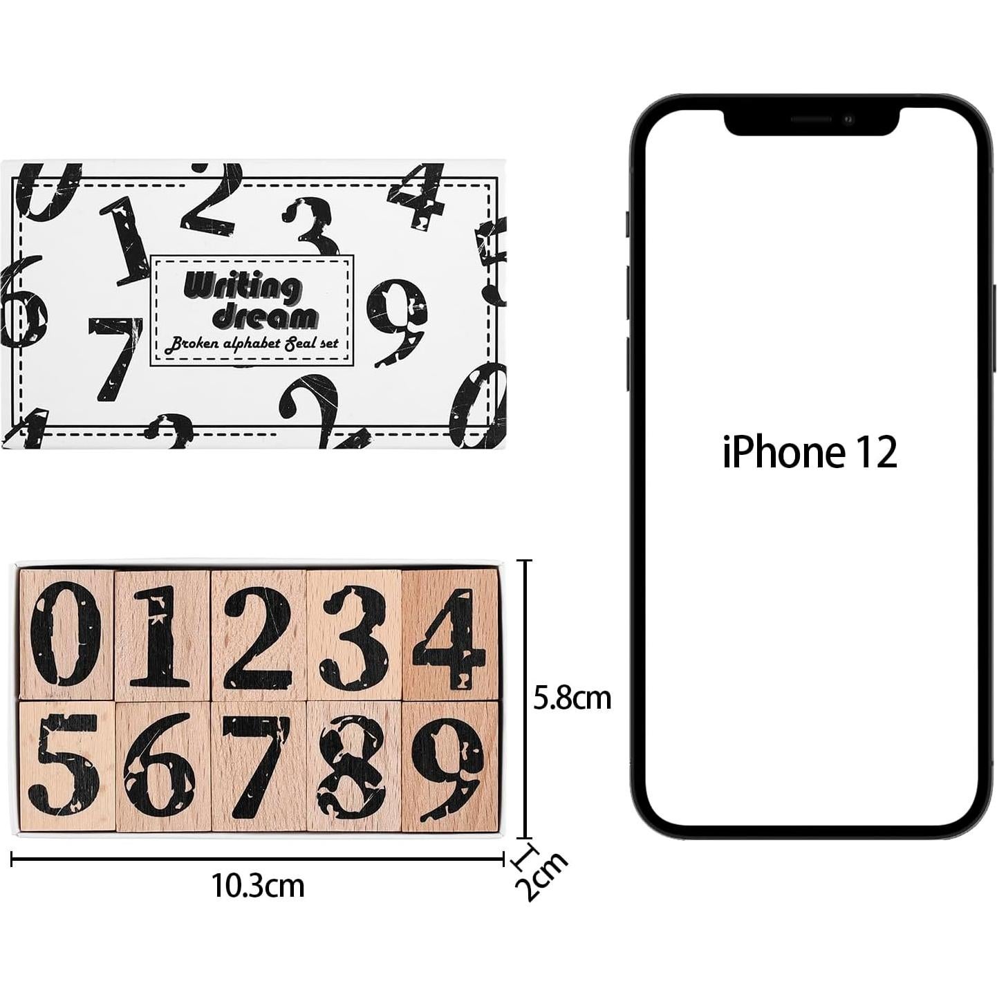Juego de Sellos de Goma Dizdkizd 10 Piezas Números 0-9