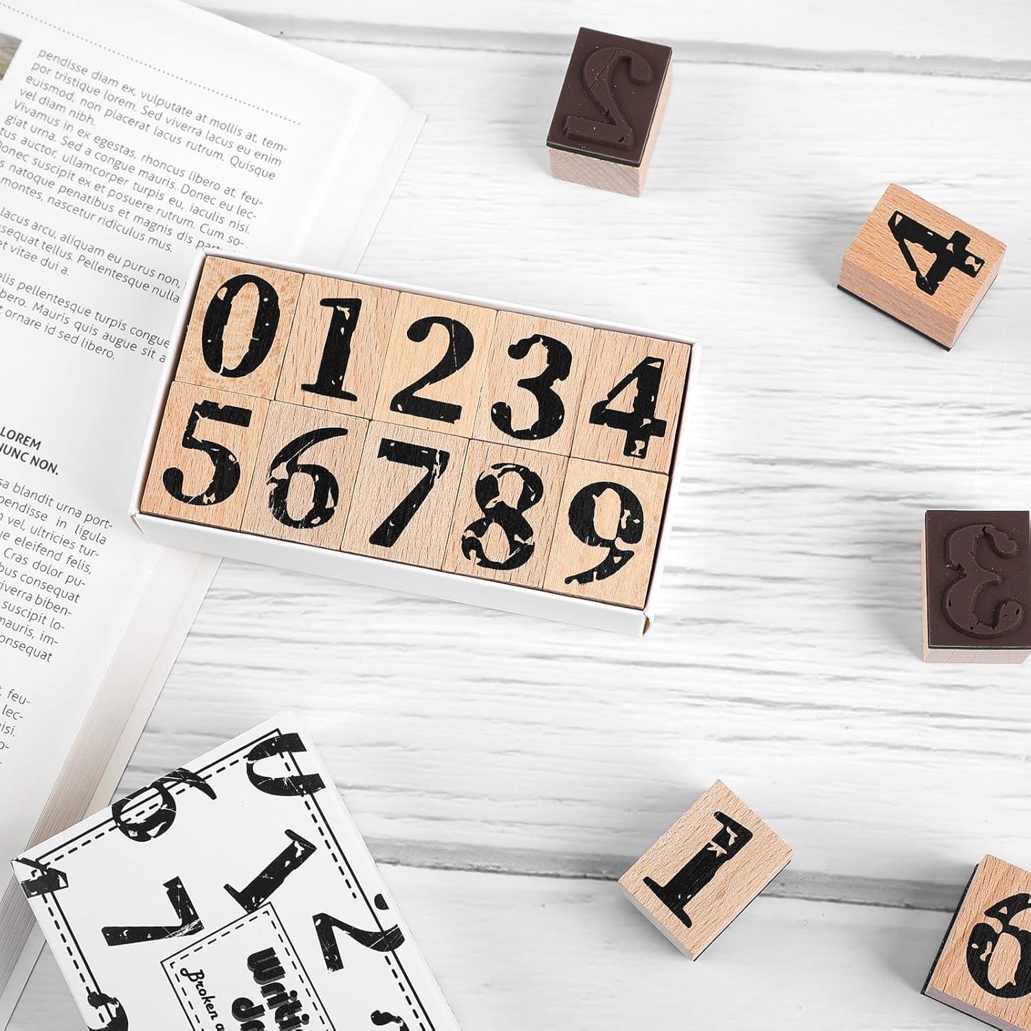 Juego de Sellos de Goma Dizdkizd 10 Piezas Números 0-9