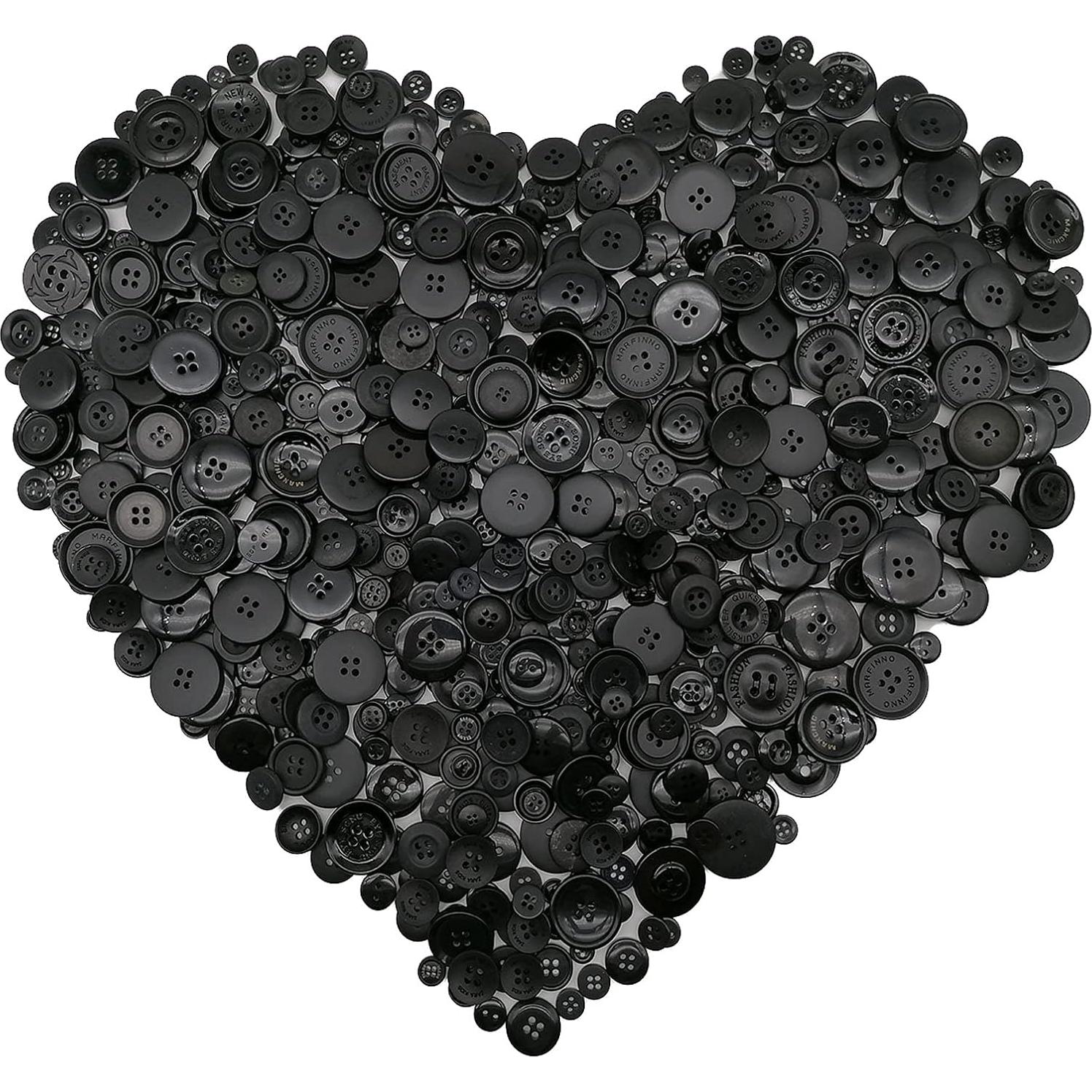 650 Botones Negros Alfykym para Manualidades y Costura