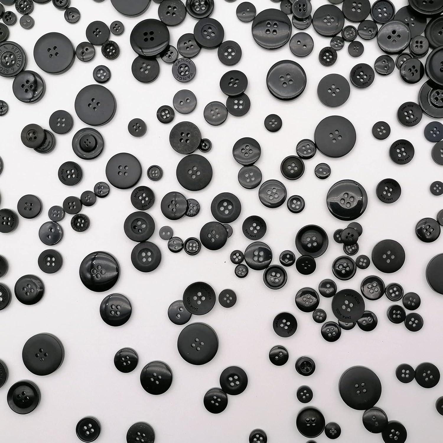 650 Botones Negros Alfykym para Manualidades y Costura