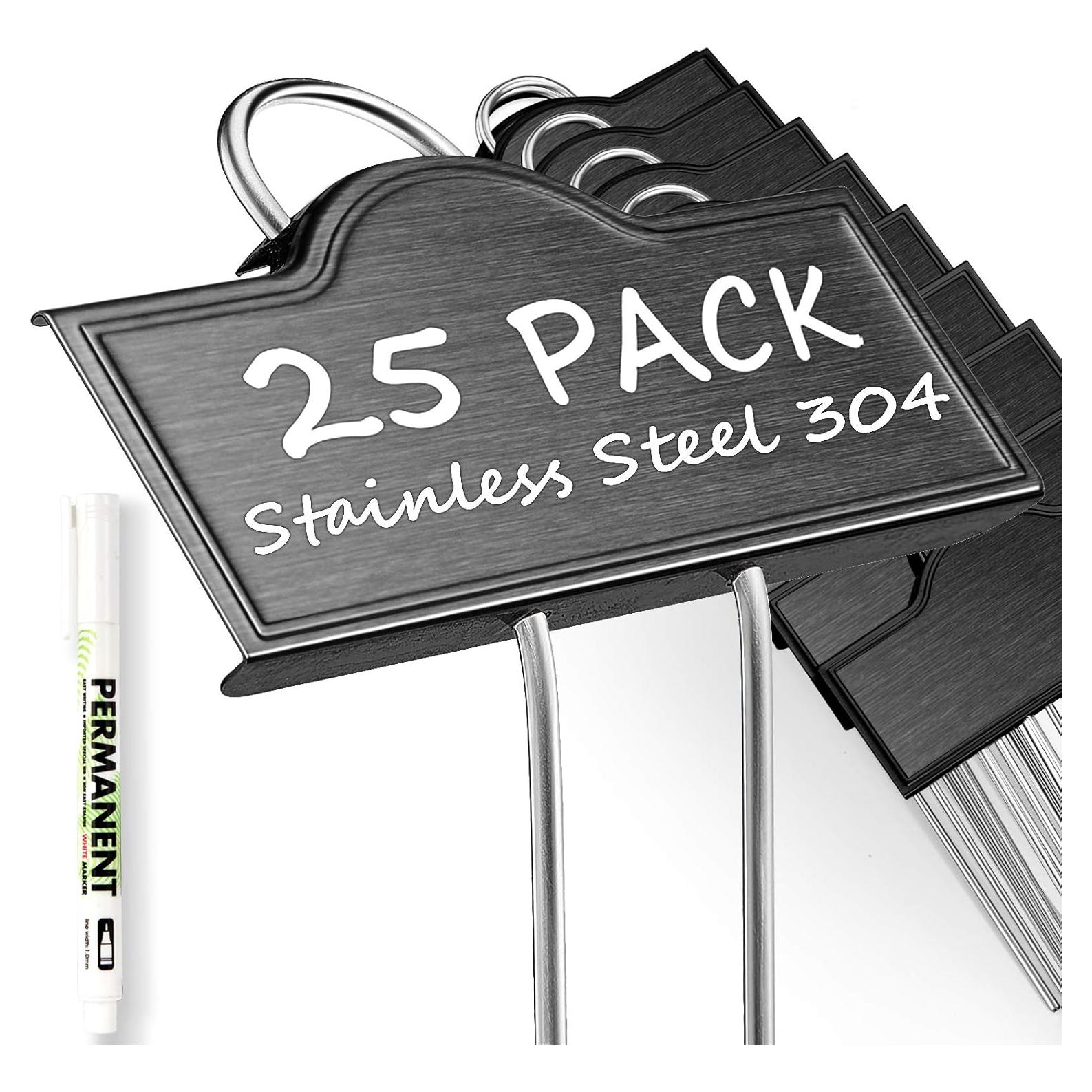 Etiquetas de Plantas de Acero Inoxidable Bravex 25 Piezas 27.3 cm