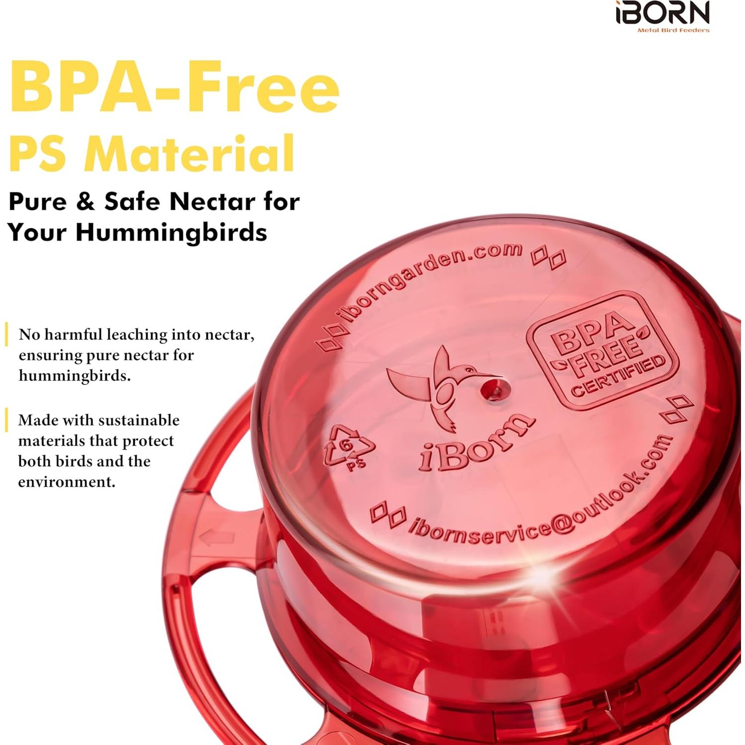 Alimentador de colibrí colgante iBorn 3oz 3PCS a prueba de abejas