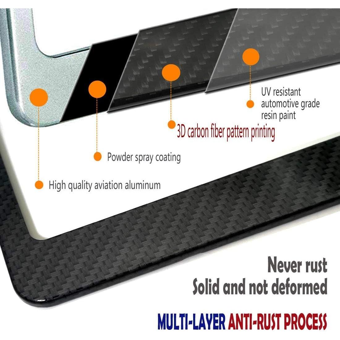 Marco de Placa de Licencia BGGTMO Fibra de Carbono 2 Agujeros