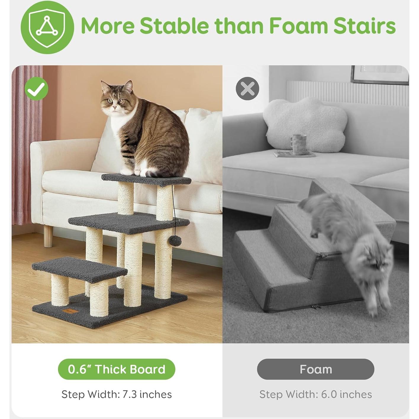 Escalera para Mascotas Pawque 3 Pasos - Soporta 68 kg