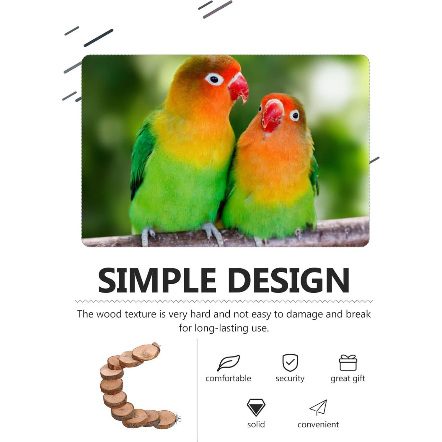 Escalera de Madera para Aves Kisangel 40x6x3cm