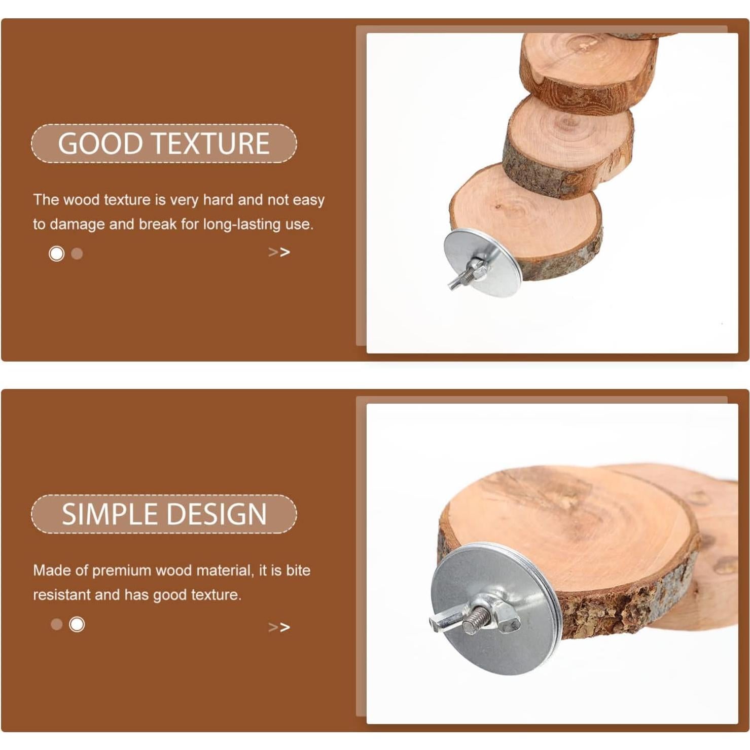 Escalera de Madera para Aves Kisangel 40x6x3cm