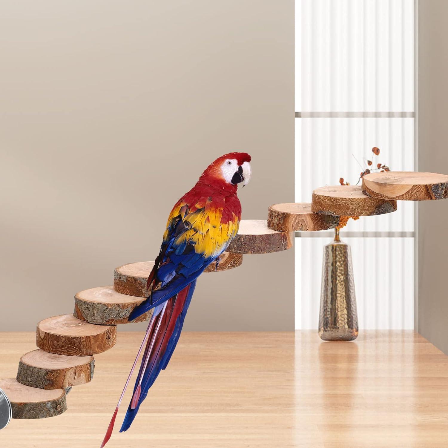 Escalera de Madera para Aves Kisangel 40x6x3cm