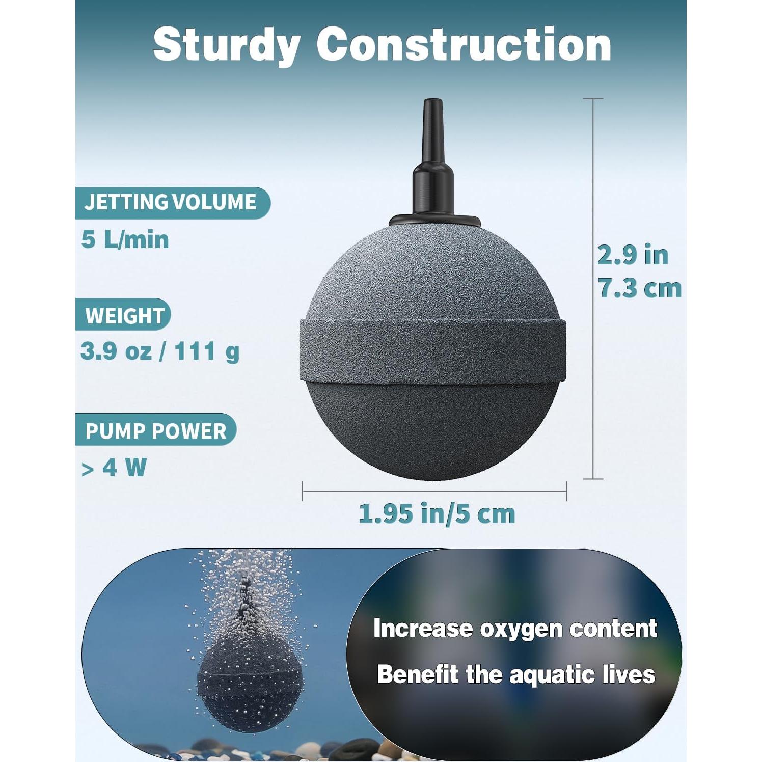 Pawfly Piedra de Aire 4.95 cm Difusor de Oxígeno Acuario Paquete de 2
