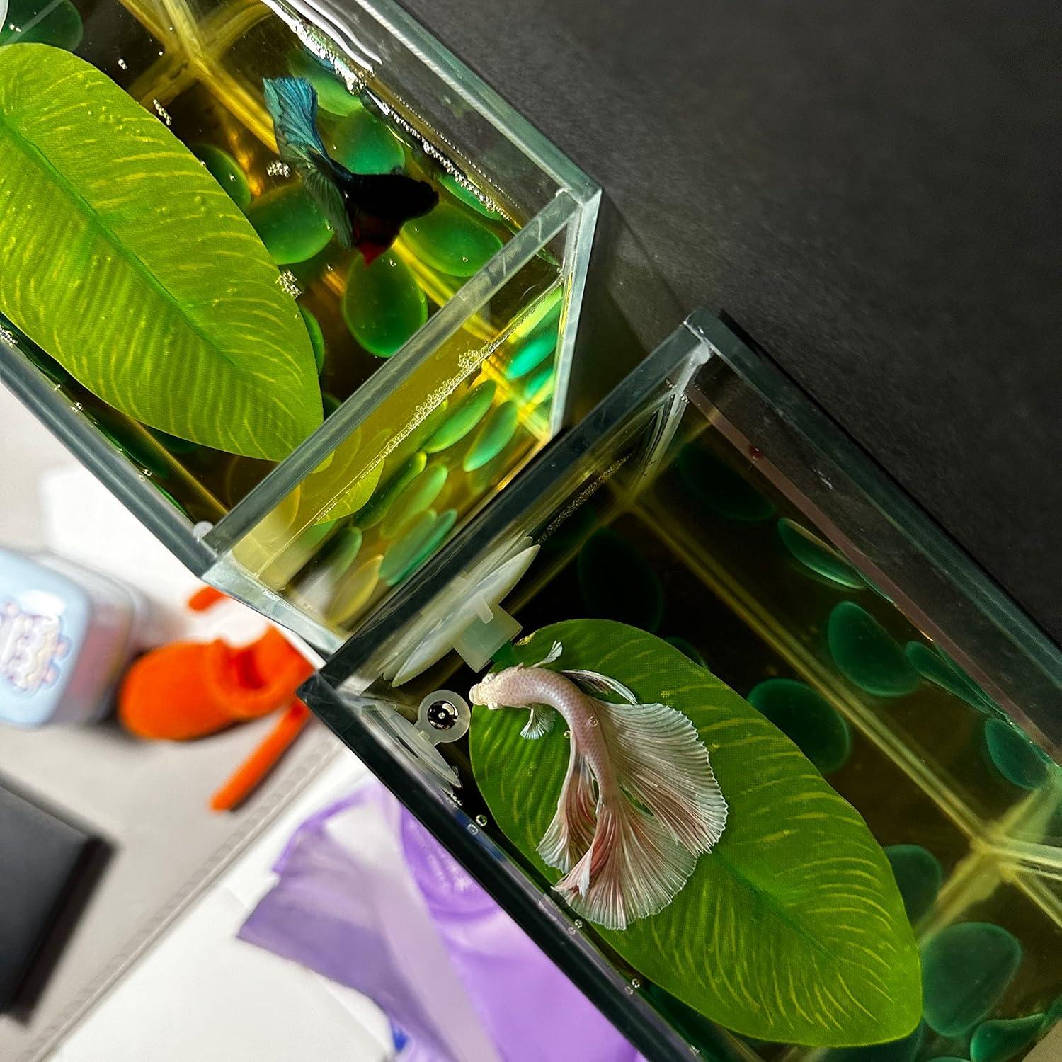 Hamaca de Hoja para Betta DOBA - 2 Piezas, Verde, Plástico