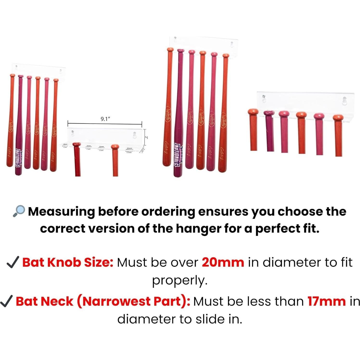 Soporte de Exhibición Acrílico Transparente para 6 Bate Mini