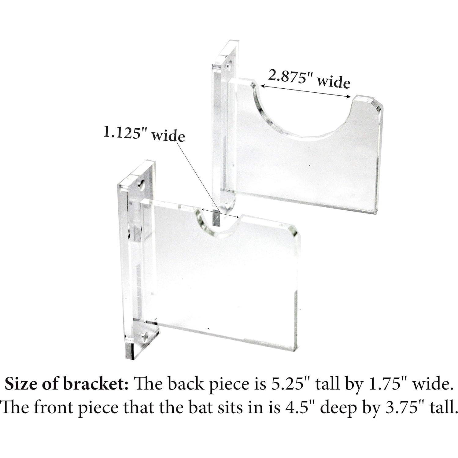 Soporte de Exhibición de Bate de Béisbol Mejores Soportes - Acrílico Transparente - Conjunto de 6