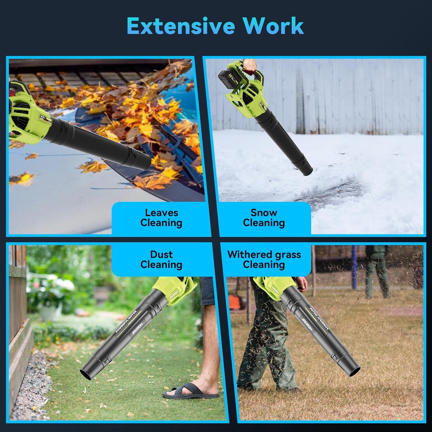 Soplador de Hojas Inalámbrico JAGROM 20V 780CFM 2 Baterías