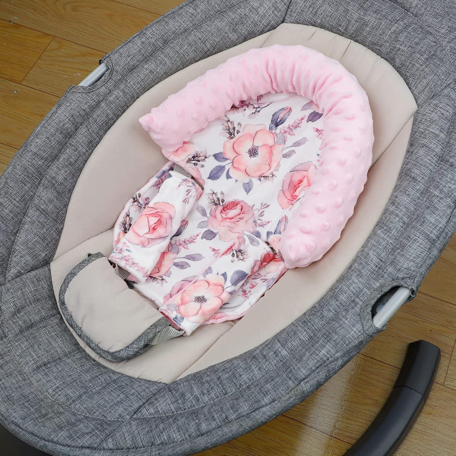 Reposacabezas para Silla de Auto Bebé Terciopelo Floral Rosa