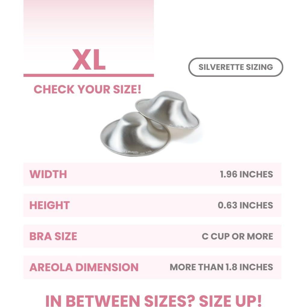 Copas de Lactancia Silverette XL de Plata 925 - Alivio Natural