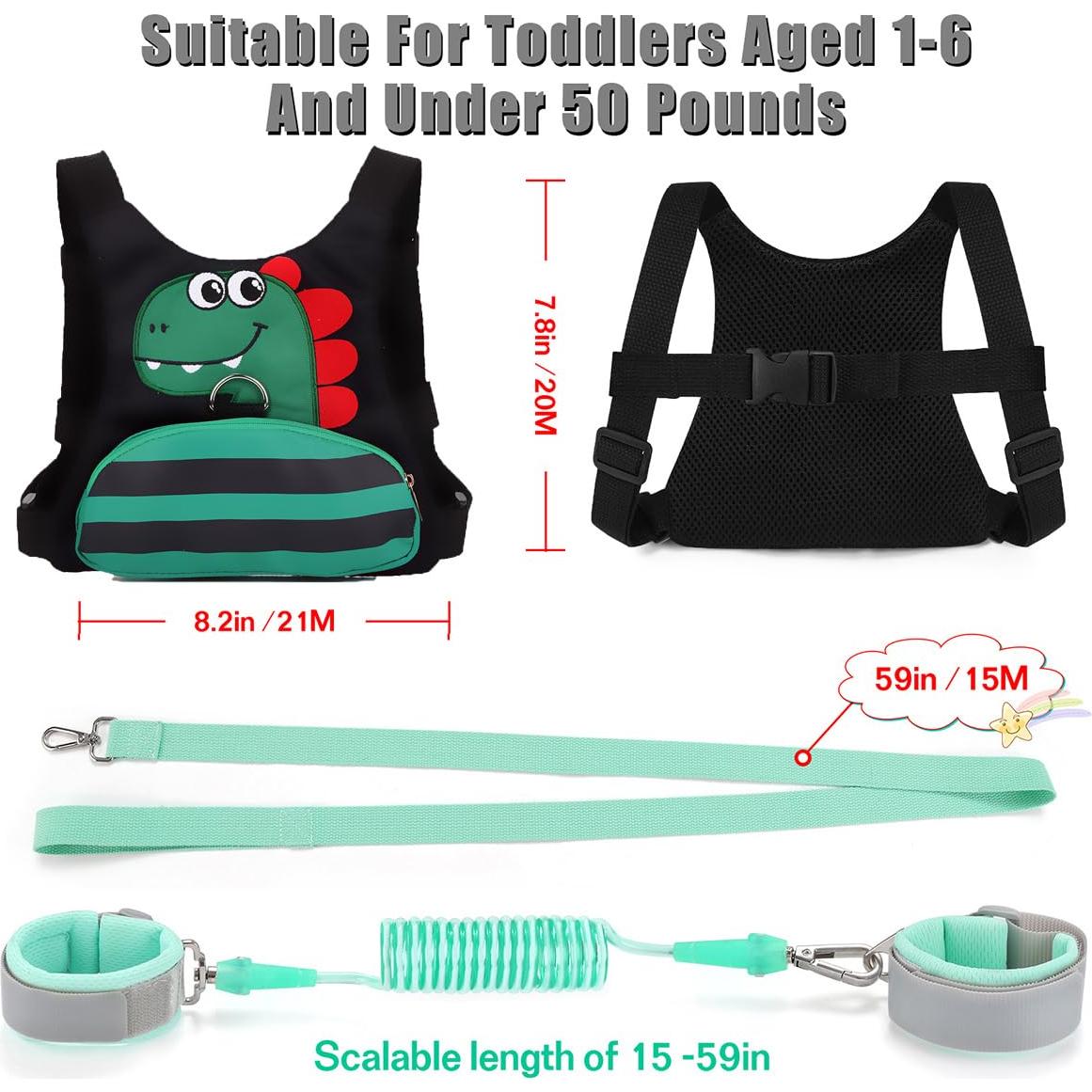 Correa Antipérdida para Niños Shelly - Arnés Unisex Negro