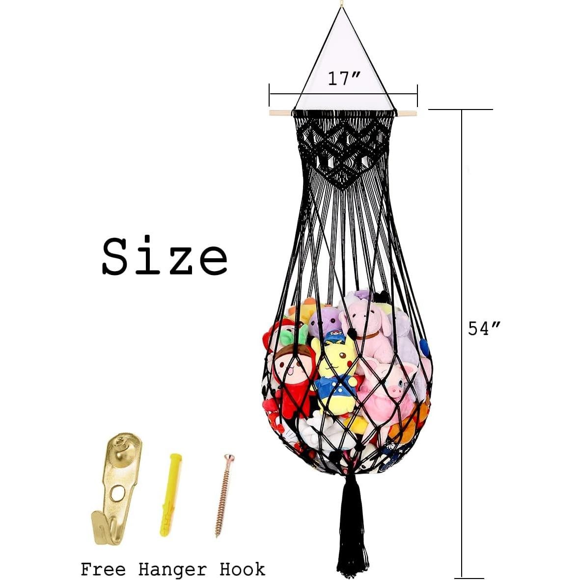 Hamaca de Peluches Colgante Amdermi Negra para Almacenamiento