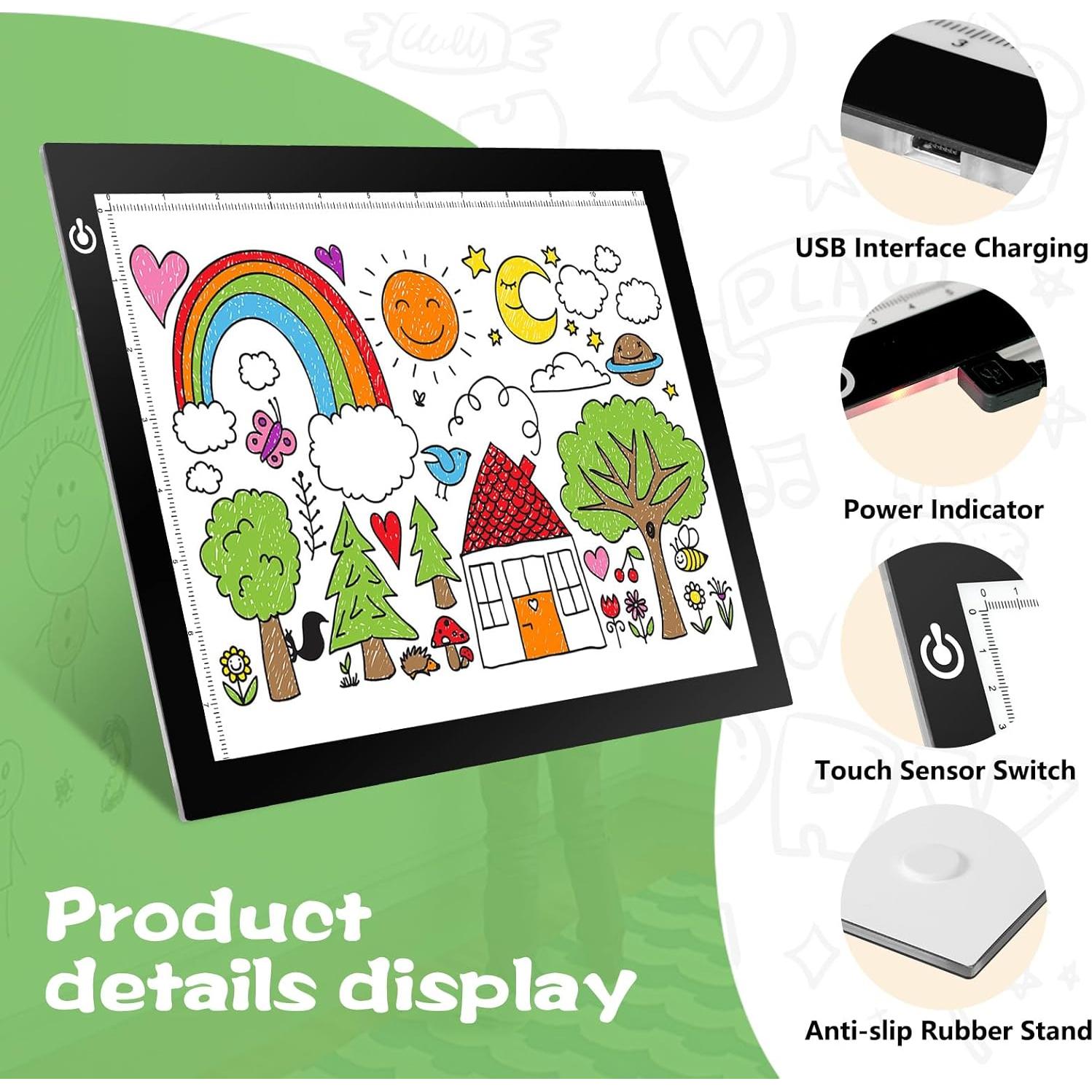 Caja de Luz LED A4 RTjoy 23x30 cm Ajustable USB para Dibujo