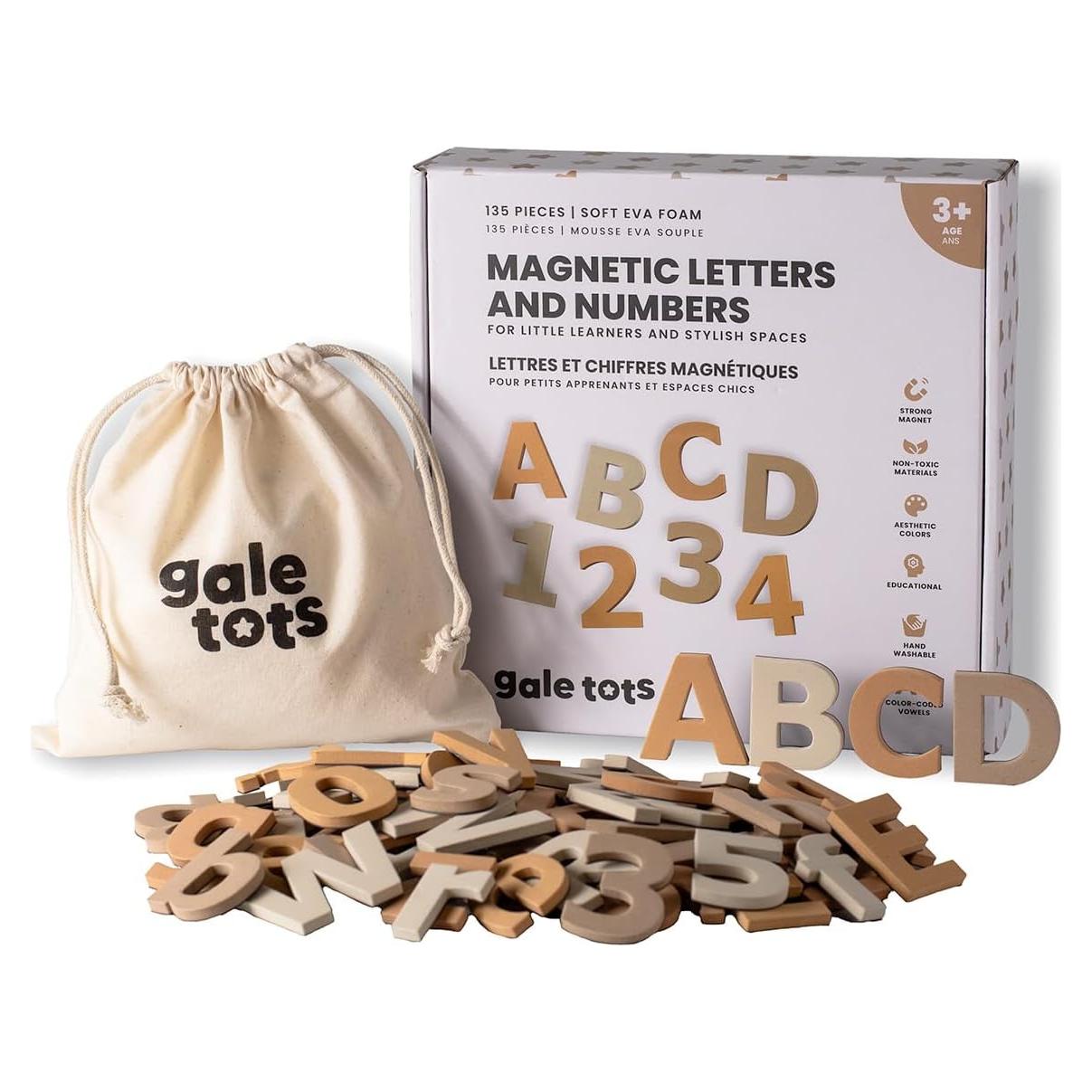 Imanes de Alfabeto Magnético GALE TOTS - 135 Piezas Neutros