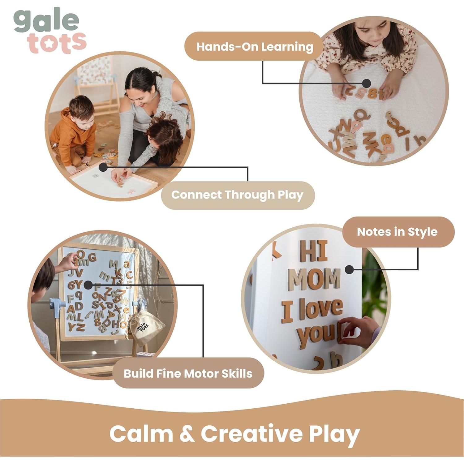 Imanes de Alfabeto Magnético GALE TOTS - 135 Piezas Neutros