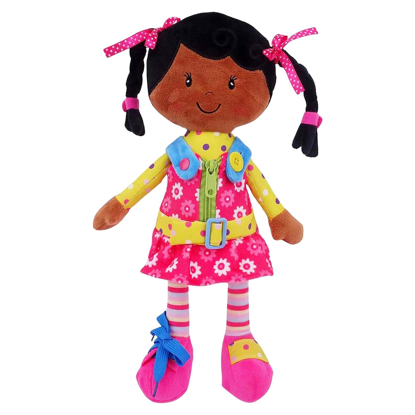 Muñeca de Peluche Sugar Snap para Aprender a Vestirse 38 cm