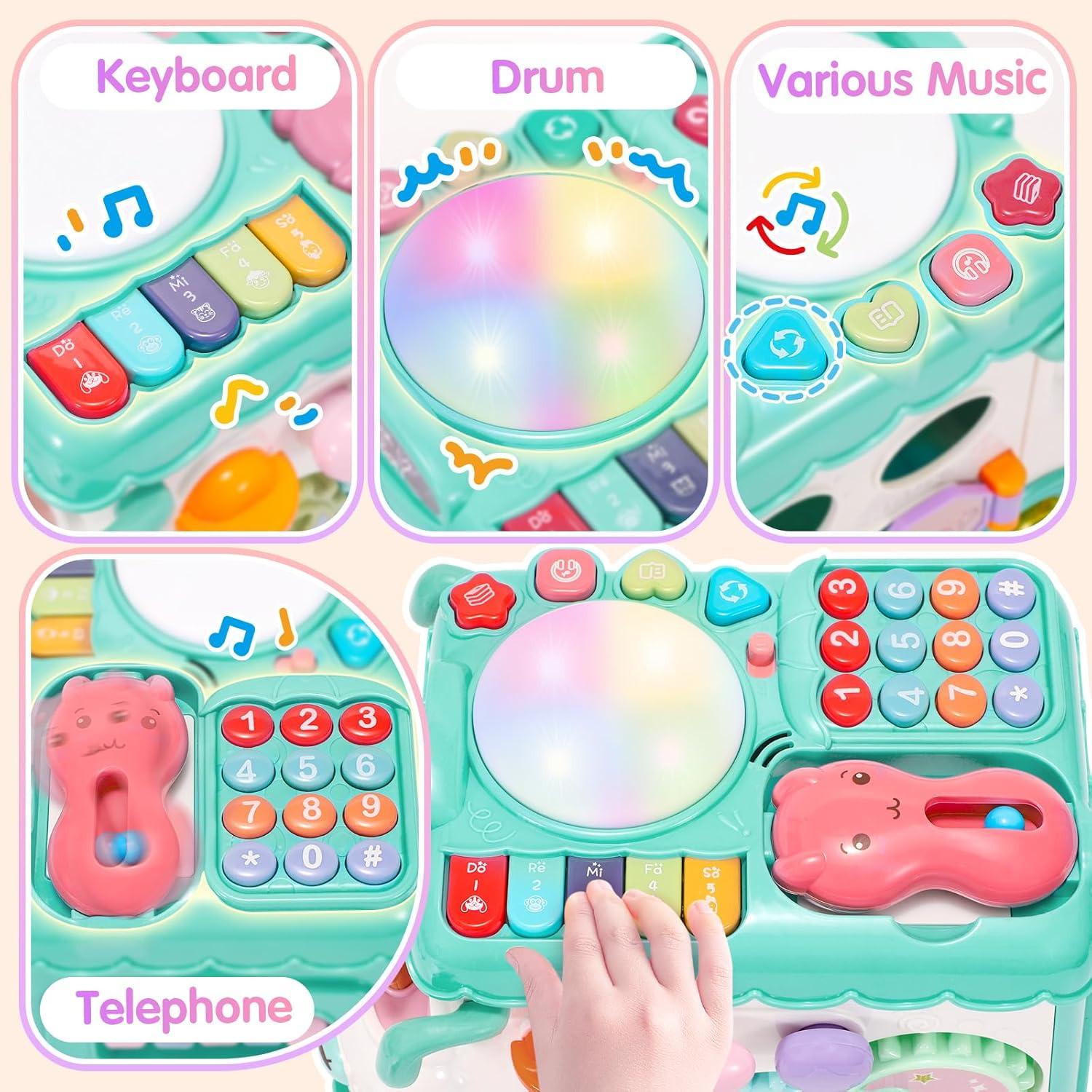 Juguete Montessori Autobús Educativo AmiDear 10 en 1 Azul