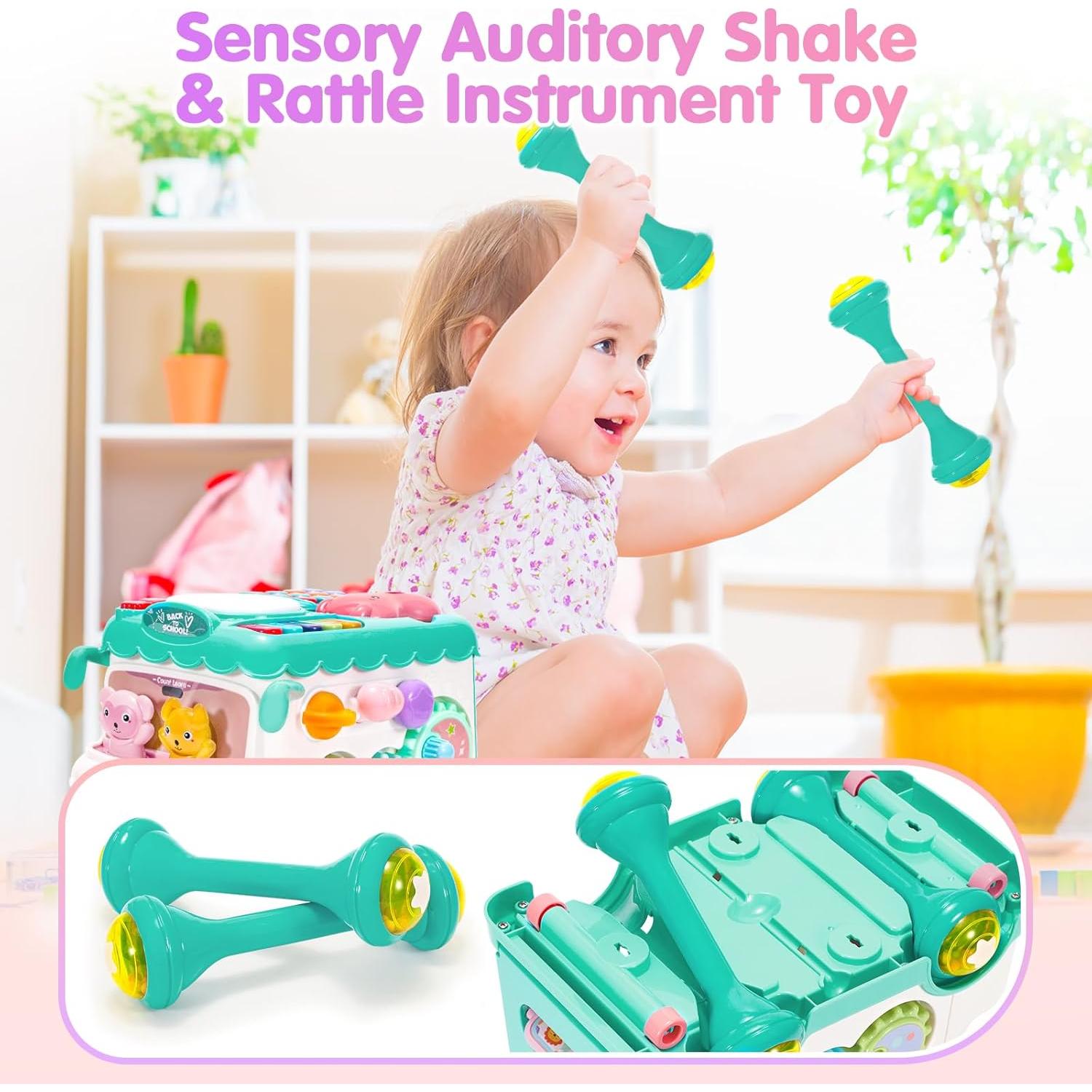 Juguete Montessori Autobús Educativo AmiDear 10 en 1 Azul