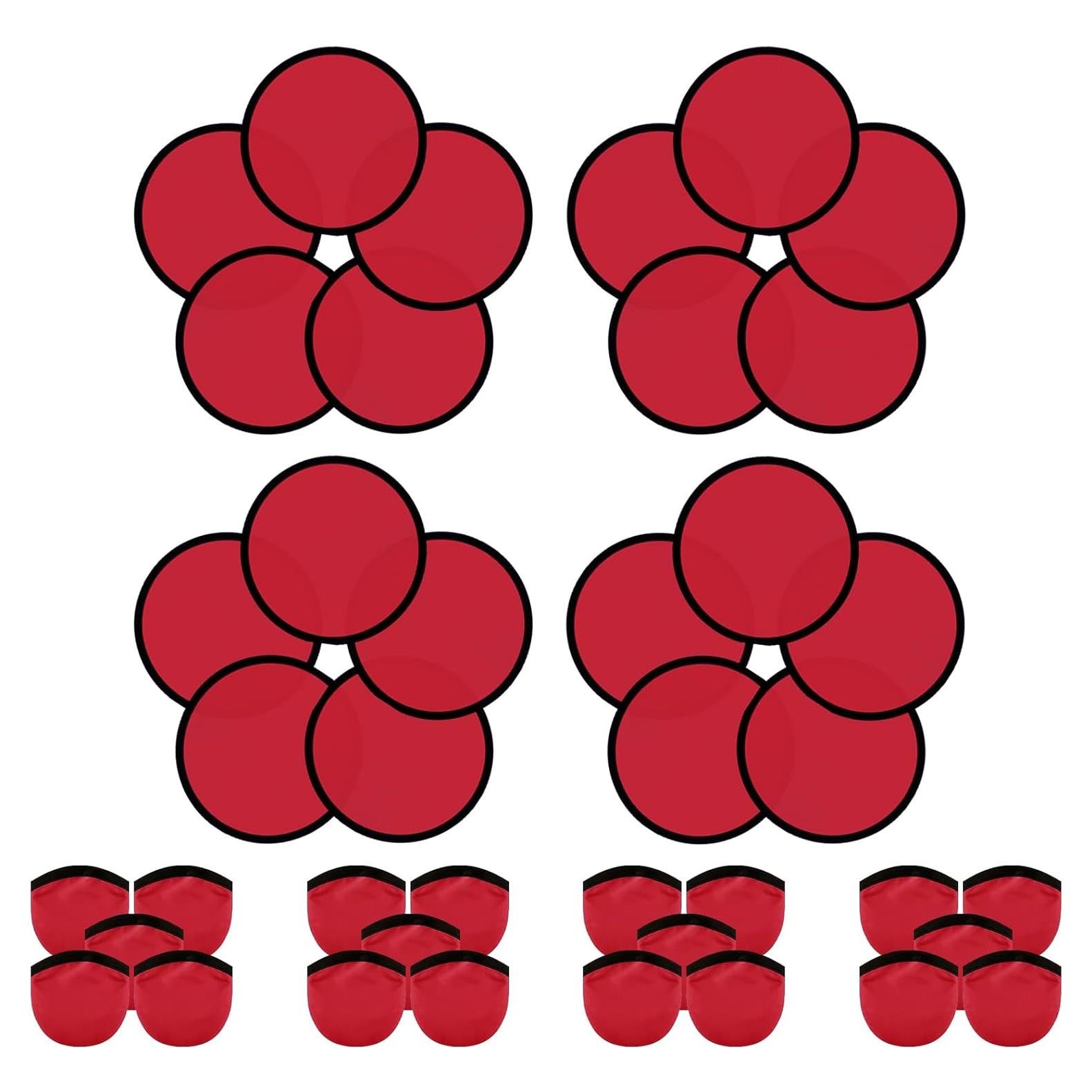 20PCS Ventiladores de Disco Volador Plegables YEAHACLUB Burdeos