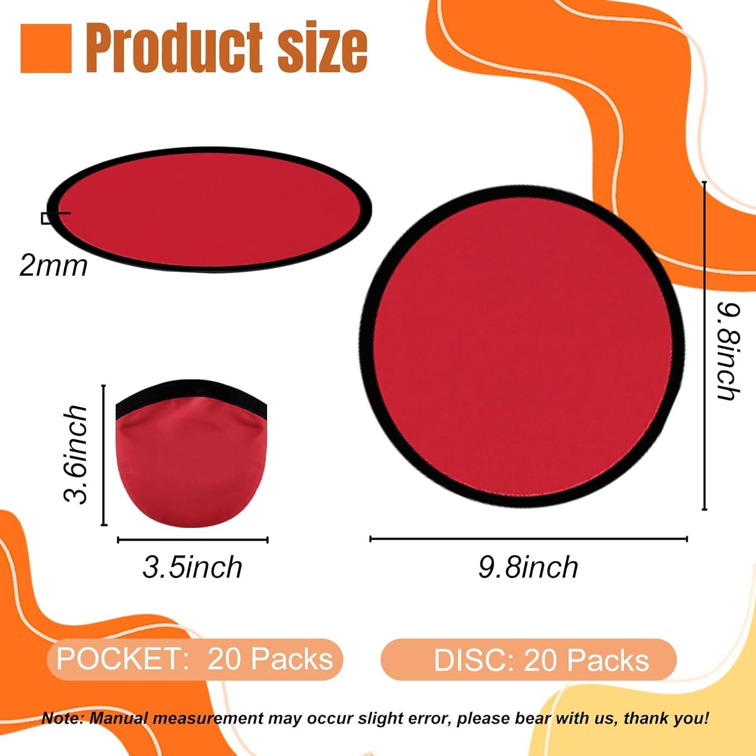 20PCS Ventiladores de Disco Volador Plegables YEAHACLUB Burdeos