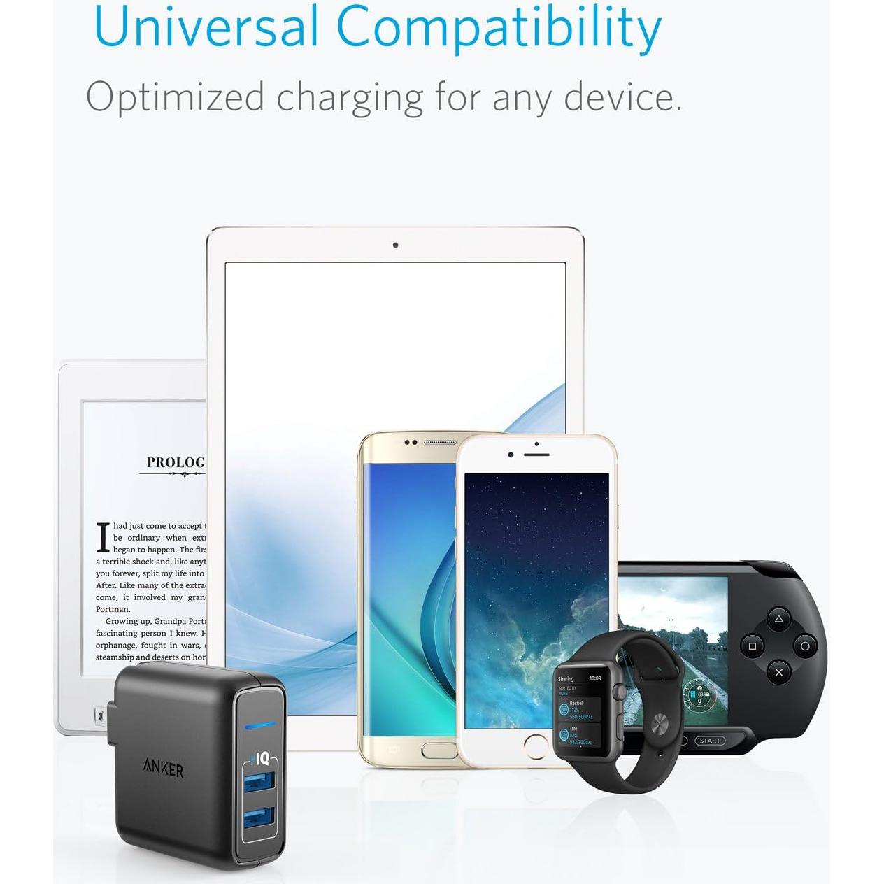 Cargador de Pared USB Anker PowerPort 2 Elite 24W Doble Puerto