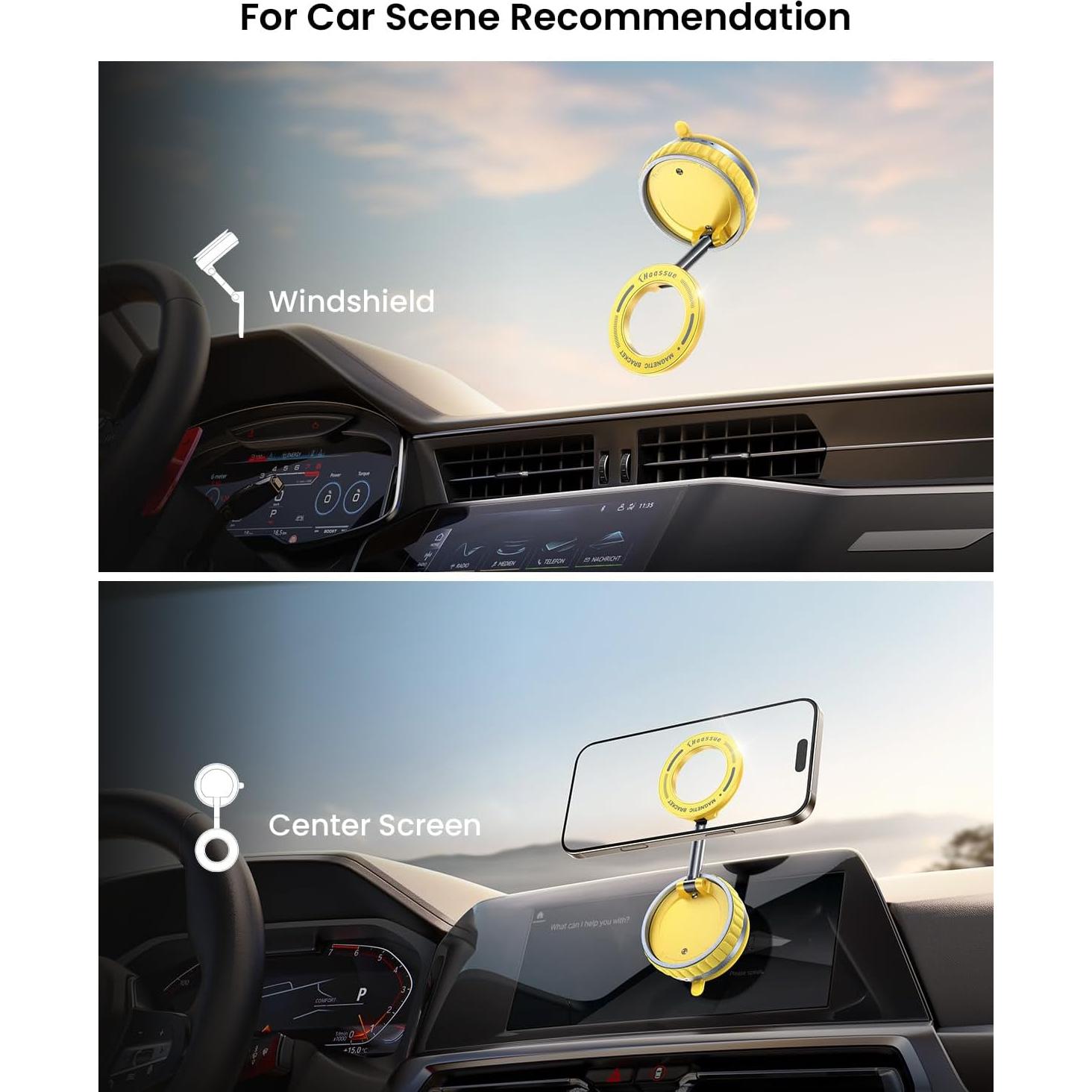 Soporte Magnético para Teléfono Haassue 360° Amarillo