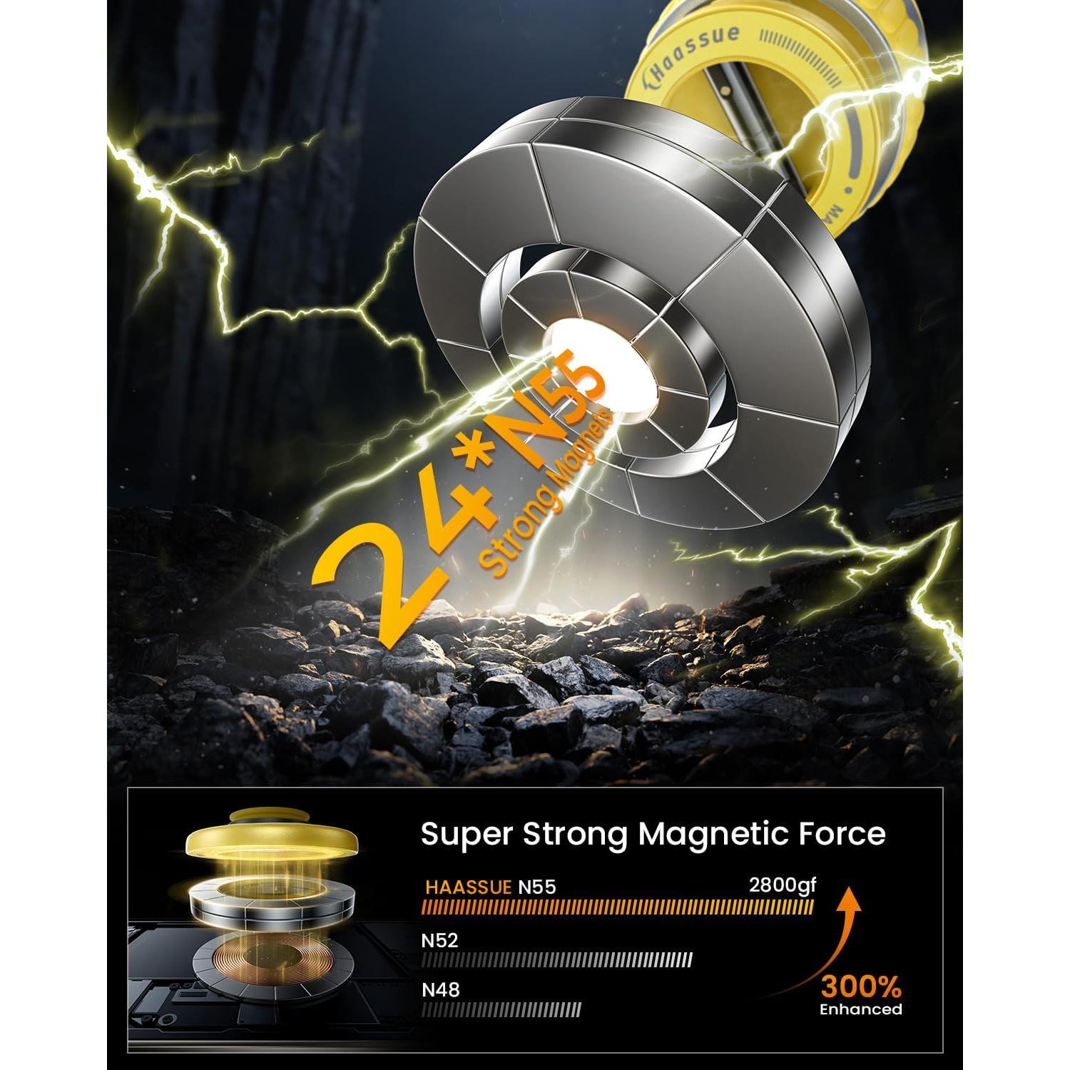 Soporte Magnético para Teléfono Haassue 360° Amarillo