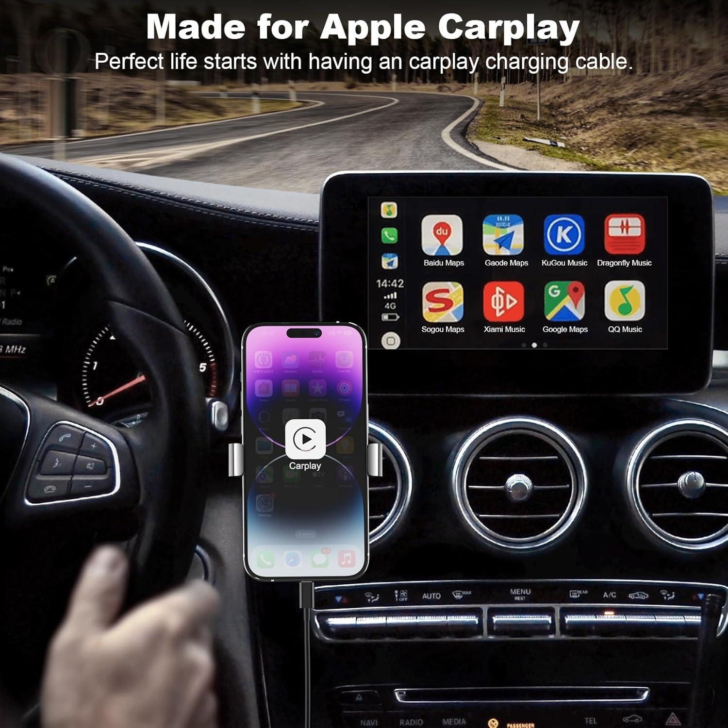 Cable Carplay Cveael 3FT USB A a Lightning Carga Rápida