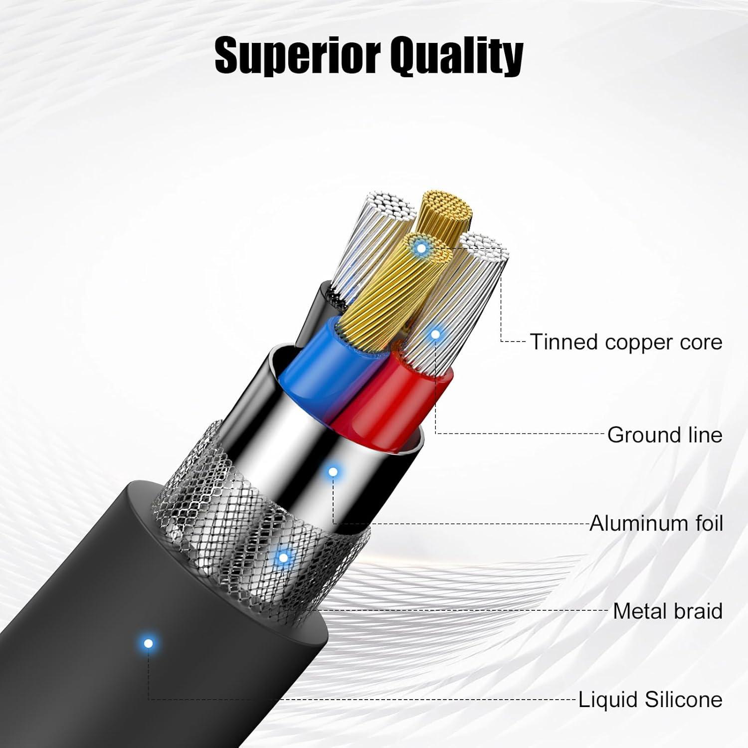 Cable Carplay Cveael 3FT USB A a Lightning Carga Rápida
