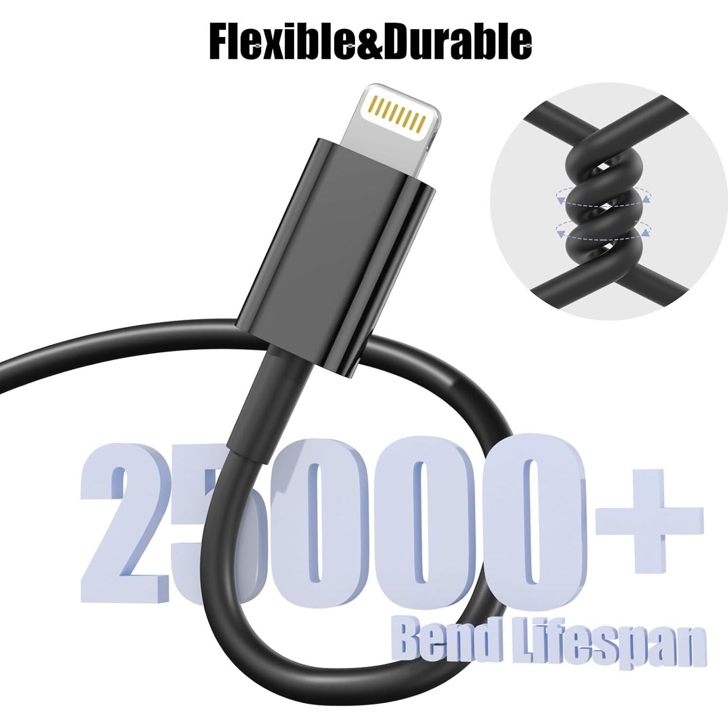 Cable Carplay Cveael 3FT USB A a Lightning Carga Rápida